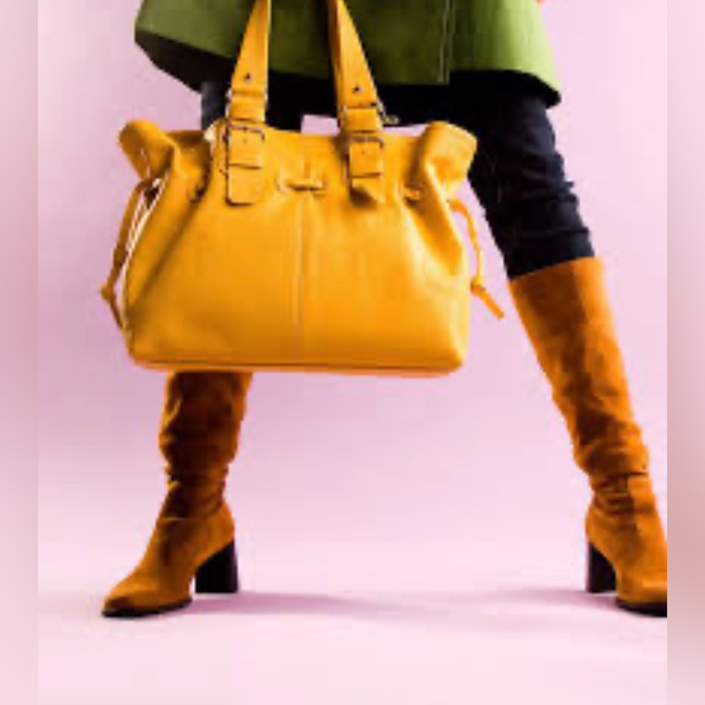 Dooney & Bourke Pebble Leather Shoulder Bag mustard